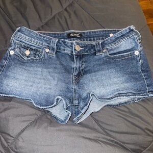 True Religion Low Waisted Joey Cut-Off Denim Shorts